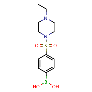 Chemical structure of 4-(4-Ethylpiperazin-1-ylsulfonyl)phenylboronic acid , CAS 486422-70-2, AChemBlock V144342