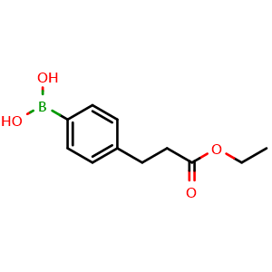 Chemical structure of 4-(2-Ethoxycarbonylethyl)phenylboronic acid , CAS 660440-57-3, AChemBlock V144346