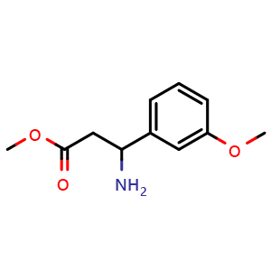 Chemical structure of methyl 3-amino-3-(3-methoxyphenyl)propanoate , CAS 669087-27-8, AChemBlock V144350