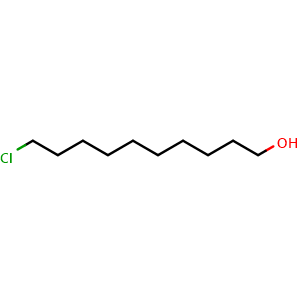 Chemical structure of 10-Chlorodecan-1-ol , CAS 51309-10-5, AChemBlock V144365