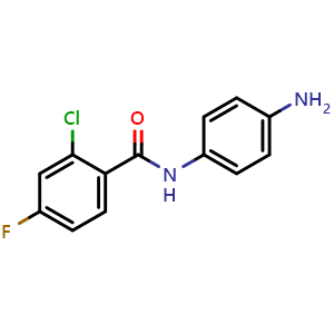 Chemical structure of N-(4-aminophenyl)-2-chloro-4-fluorobenzamide , CAS 926262-97-7, AChemBlock V144366