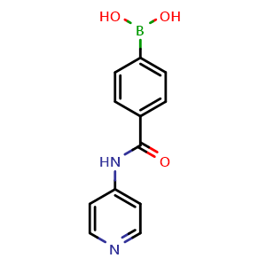 Chemical structure of 4-(4-Pyridylcarbamoyl)benzeneboronic acid , CAS 874460-07-8, AChemBlock V144377