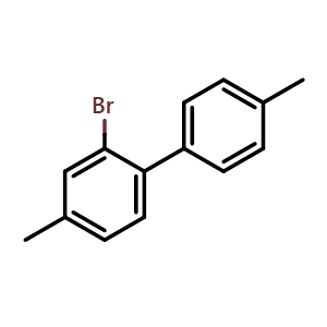 Chemical structure of 1,1'-Biphenyl, 2-bromo-4,4'-dimethyl- , CAS 132462-55-6, AChemBlock V144379