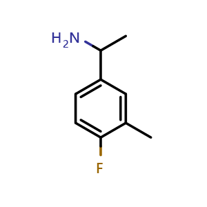 Chemical structure of 1-(4-fluoro-3-methylphenyl)ethanamine , CAS 105321-48-0, AChemBlock V144412
