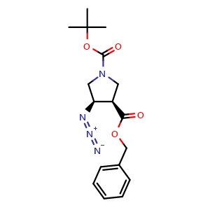 Chemical structure of Cis-tert-butyl 3-azido-4-(benzyloxycarbonyl)pyrrolidine-1-carboxylate , CAS 2227035-88-1, AChemBlock V144424
