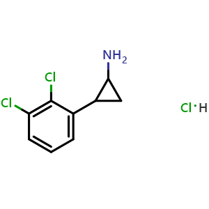 Chemical structure of 2-(2,3-dichlorophenyl)cyclopropanamine hydrochloride , CAS 1311314-99-4, AChemBlock V144426