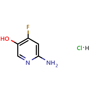Chemical structure of 6-amino-4-fluoropyridin-3-ol hydrochloride , CAS 2703752-58-1, AChemBlock V144465