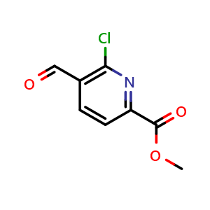 Chemical structure of methyl 6-chloro-5-formylpicolinate , CAS 872029-82-8, AChemBlock V144472