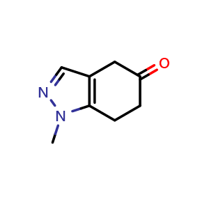 Chemical structure of 1-Methyl-6,7-dihydro-1H-indazol-5(4H)-one , CAS 115215-92-4, AChemBlock V144502