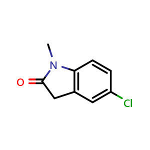 Chemical structure of 5-Chloro-1-methylindolin-2-one , CAS 41192-33-0, AChemBlock V144504