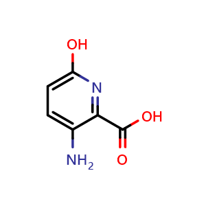 Chemical structure of 3-amino-6-hydroxypicolinic acid , CAS 1269291-72-6, AChemBlock V144505