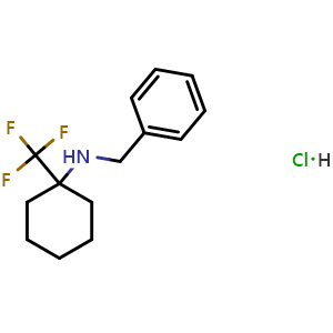 Chemical structure of N-benzyl-1-(trifluoromethyl)cyclohexanamine hydrochloride , CAS 1427273-05-9, AChemBlock V144514