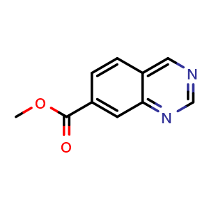Chemical structure of Methyl quinazoline-7-carboxylate , CAS 1638763-25-3, AChemBlock V144527