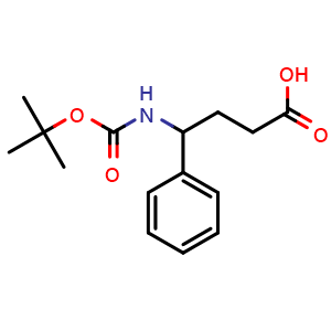 Chemical structure of 4-tert-Butoxycarbonylamino-4-phenyl-butyric acid , CAS 683219-93-4, AChemBlock V144542