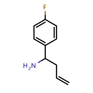 Chemical structure of 1-(4-fluorophenyl)but-3-en-1-amine , CAS 1159883-05-2, AChemBlock V144553