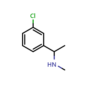Chemical structure of N-[1-(3-chlorophenyl)ethyl]-N-methylamine , CAS 149529-99-7, AChemBlock V144561