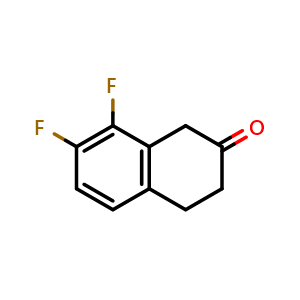 Chemical structure of 7,8-difluoro-3,4-dihydronaphthalen-2(1H)-one , CAS 675132-40-8, AChemBlock V144567