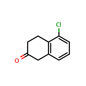 Chemical structure of 5-chloro-3,4-dihydronaphthalen-2(1H)-one , CAS 69739-64-6, AChemBlock V144568