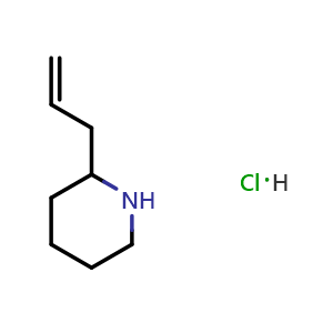 Chemical structure of 2-allylpiperidine hydrochloride , CAS 33078-45-4, AChemBlock V144597