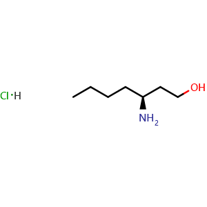 Chemical structure of (S)-3-aminoheptan-1-ol hydrochloride , CAS 1402805-31-5, AChemBlock V144599