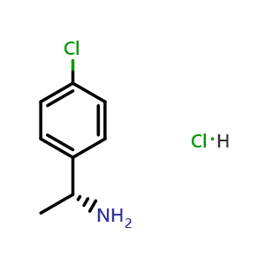 Chemical structure of (R)-1-(4-chlorophenyl)ethan-1-amine hydrochloride , CAS 1167414-87-0, AChemBlock V144620