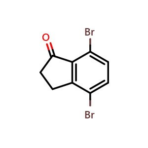 Chemical structure of 4,7-dibromo-2,3-dihydro-1H-inden-1-one , CAS 103515-98-6, AChemBlock V144631