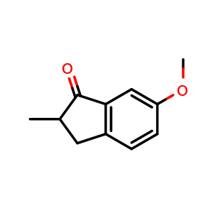 Chemical structure of 6-methoxy-2-methyl-2,3-dihydro-1H-inden-1-one , CAS 5464-10-8, AChemBlock V144641