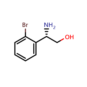 Chemical structure of (S)-2-amino-2-(2-bromophenyl)ethan-1-ol , CAS 1213600-83-9, AChemBlock V144645