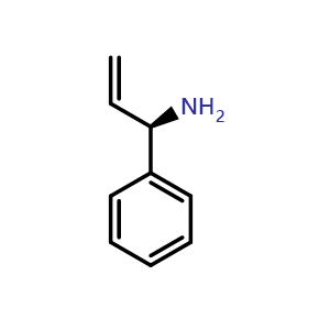 Chemical structure of (1R)-1-PHENYLPROP-2-ENYLAMINE , CAS 325490-29-7, AChemBlock V144659