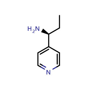 Chemical structure of (S)-1-(pyridin-4-yl)propan-1-amine , CAS 186029-03-8, AChemBlock V144681