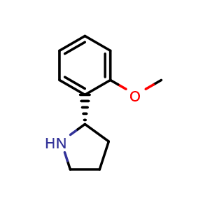 Chemical structure of (S)-2-(2-methoxyphenyl)pyrrolidine , CAS 1217612-37-7, AChemBlock V144691