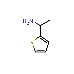 Chemical structure of 1-(thiophen-2-yl)ethan-1-amine , CAS 6309-16-6, AChemBlock V144713