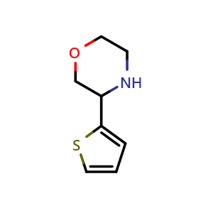 Chemical structure of 3-(thiophen-2-yl)morpholine , CAS 111410-97-0, AChemBlock V144716