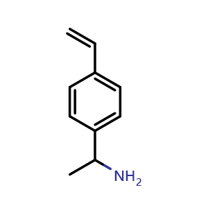 Chemical structure of 1-(4-vinylphenyl)ethan-1-amine , CAS 19303-08-3, AChemBlock V144737