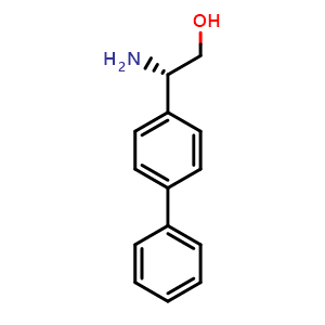 Chemical structure of (S)-2-([1,1'-biphenyl]-4-yl)-2-aminoethan-1-ol , CAS 1429184-14-4, AChemBlock V144742