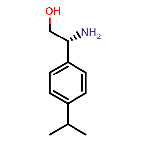 Chemical structure of (R)-2-amino-2-(4-isopropylphenyl)ethan-1-ol , CAS 1213061-25-6, AChemBlock V144752