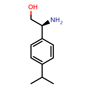 Chemical structure of (S)-2-amino-2-(4-isopropylphenyl)ethan-1-ol , CAS 1213342-96-1, AChemBlock V144753