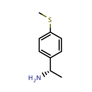 Chemical structure of (S)-1-(4-(methylthio)phenyl)ethan-1-amine , CAS 1206967-39-6, AChemBlock V144765