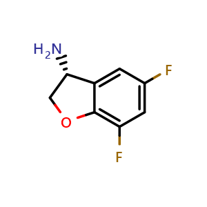 Chemical structure of (R)-5,7-difluoro-2,3-dihydrobenzofuran-3-amine , CAS 1213895-29-4, AChemBlock V144785