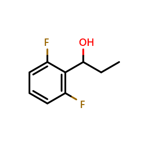 Chemical structure of 1-(2,6-difluorophenyl)propan-1-ol , CAS 1339492-59-9, AChemBlock V144832