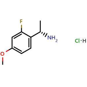 Chemical structure of (S)-1-(2-fluoro-4-methoxyphenyl)ethan-1-amine hydrochloride , CAS 1149383-12-9, AChemBlock V144852