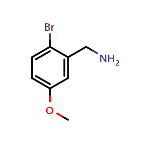 Chemical structure of (2-bromo-5-methoxyphenyl)methanamine , CAS 887581-09-1, AChemBlock V144864