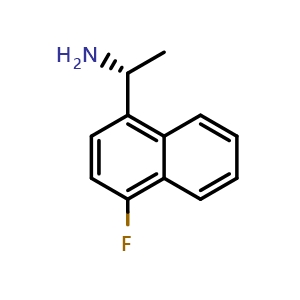 Chemical structure of (1R)-1-(4-FLUORONAPHTHYL)ETHYLAMINE , CAS 1211568-72-7, AChemBlock V144873