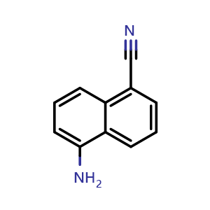 Chemical structure of 5-amino-1-naphthonitrile , CAS 72016-73-0, AChemBlock V144880
