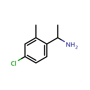 Chemical structure of 1-(4-chloro-2-methylphenyl)ethan-1-amine , CAS 138228-12-3, AChemBlock V144883
