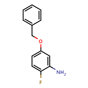 Chemical structure of 5-(benzyloxy)-2-fluoroaniline , CAS 342042-82-4, AChemBlock V144885