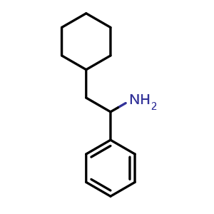 Chemical structure of 2-cyclohexyl-1-phenylethan-1-amine , CAS 4442-88-0, AChemBlock V144897