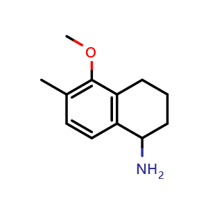 Chemical structure of 5-methoxy-6-methyl-1,2,3,4-tetrahydronaphthalen-1-amine , CAS 1337210-61-3, AChemBlock V144898