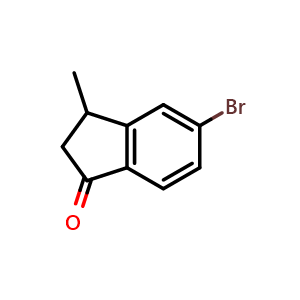 Chemical structure of 5-bromo-3-methyl-2,3-dihydro-1H-inden-1-one , CAS 103422-67-9, AChemBlock V144901