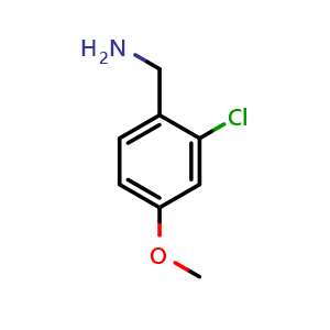 Chemical structure of (2-chloro-4-methoxyphenyl)methanamine , CAS 247569-72-8, AChemBlock V144914